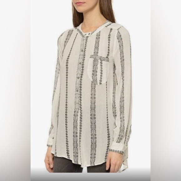 Free People Vanilla Combo Women's Shibori Magic Long-Sleeve Top Small - Picture 8 of 11